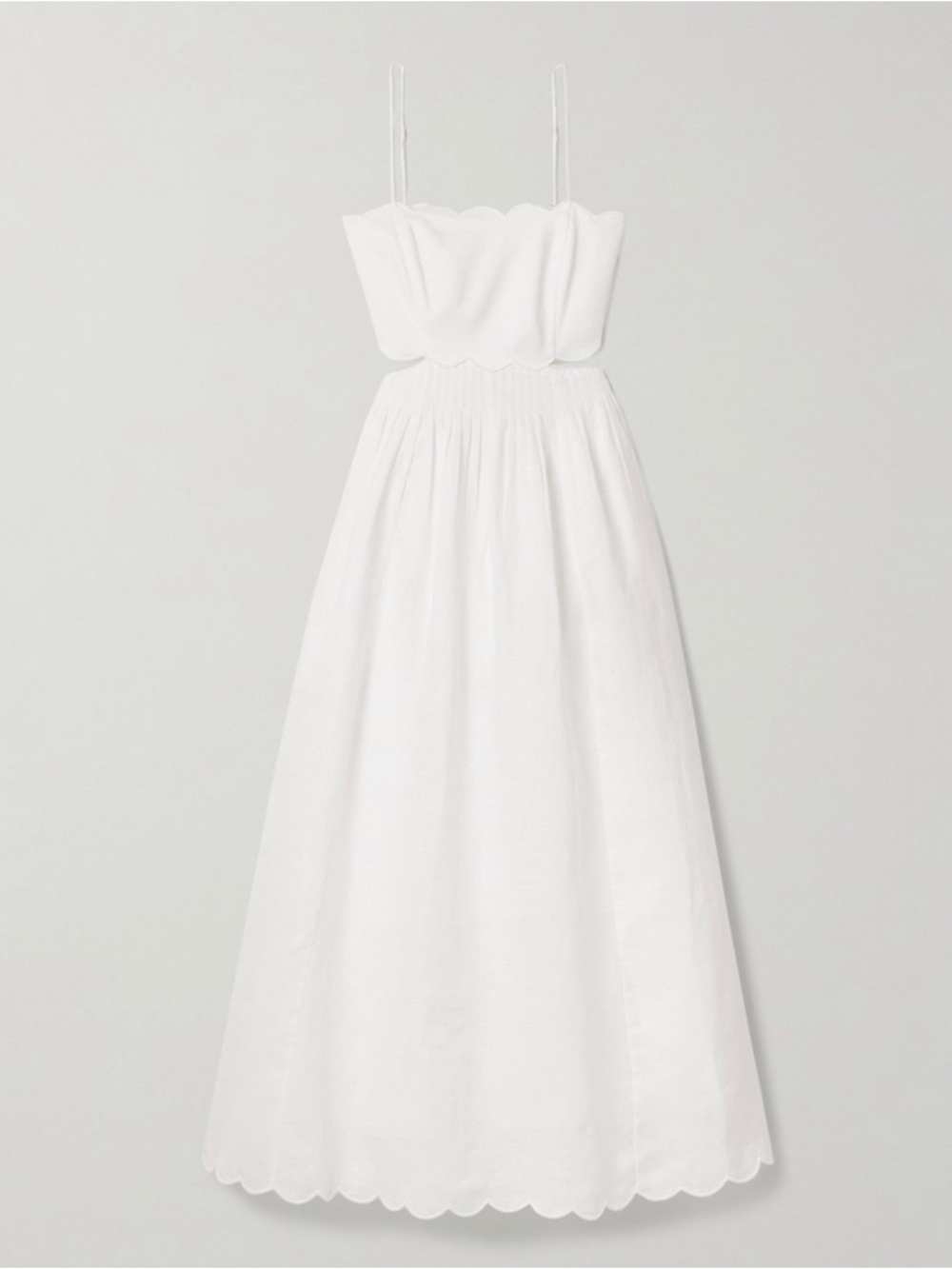 Lucy Paris White Scalloped Cutout Midi Dress - Picture 3 of 4